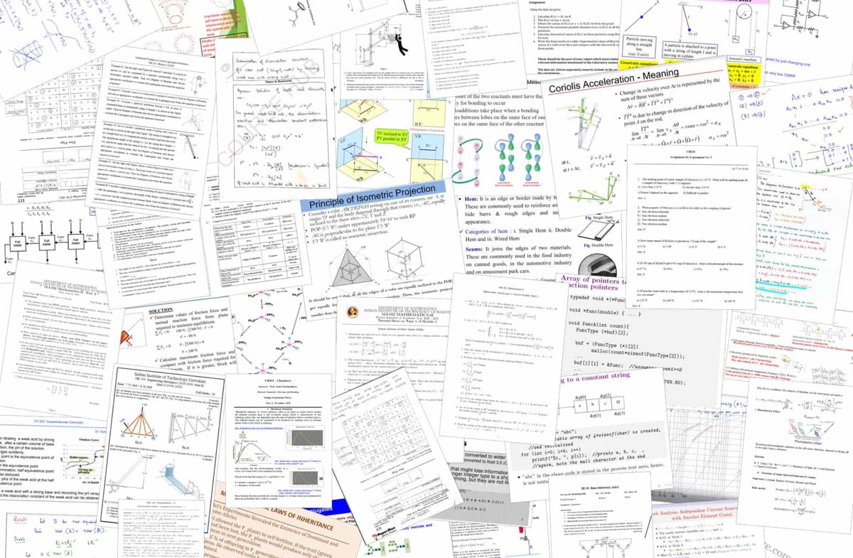 CourseHub landing page artwork: a collage of handwritten lecture notes