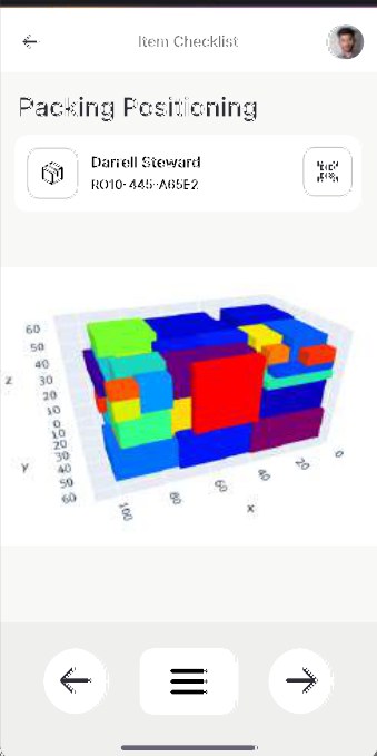 Rider app: a 3D packing plan for the delivery bag